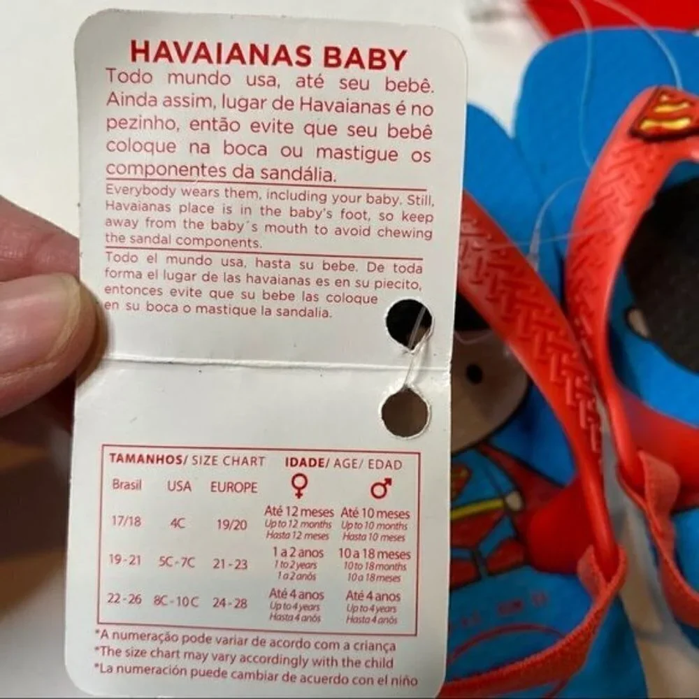 Havaianas Superman Flip Flops NWT 6C